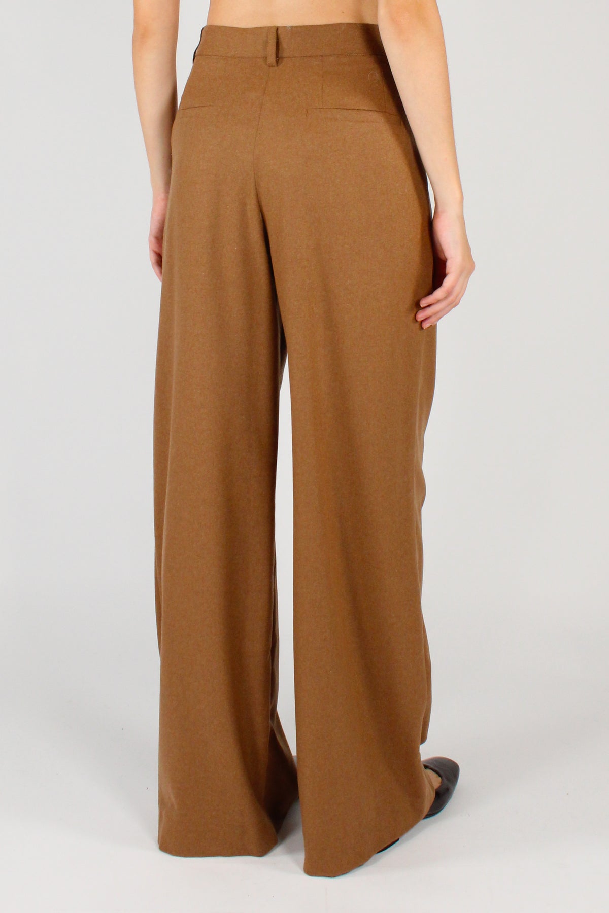 Pantaloni con Pinces Misto Lana