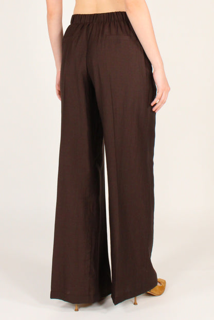 Pantaloni a Palazzo in Misto Lino e Viscosa