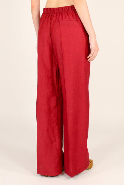 Pantaloni a Palazzo in Misto Lino e Viscosa