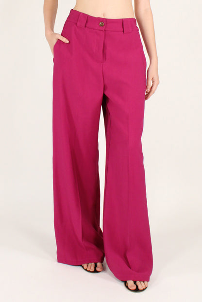 Pantaloni in Misto Viscosa con Elastico