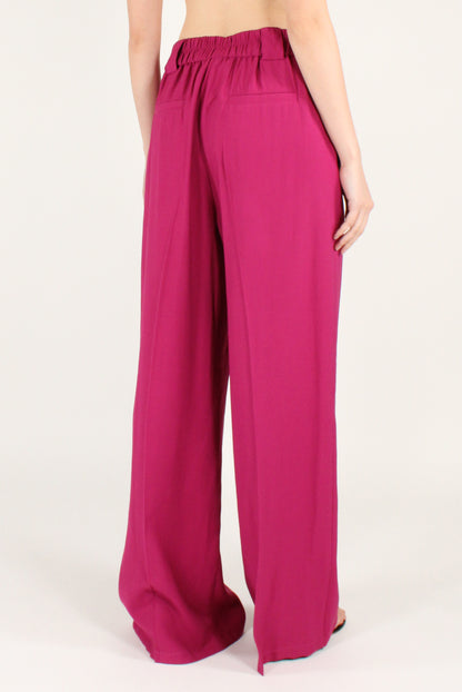 Pantaloni in Misto Viscosa con Elastico