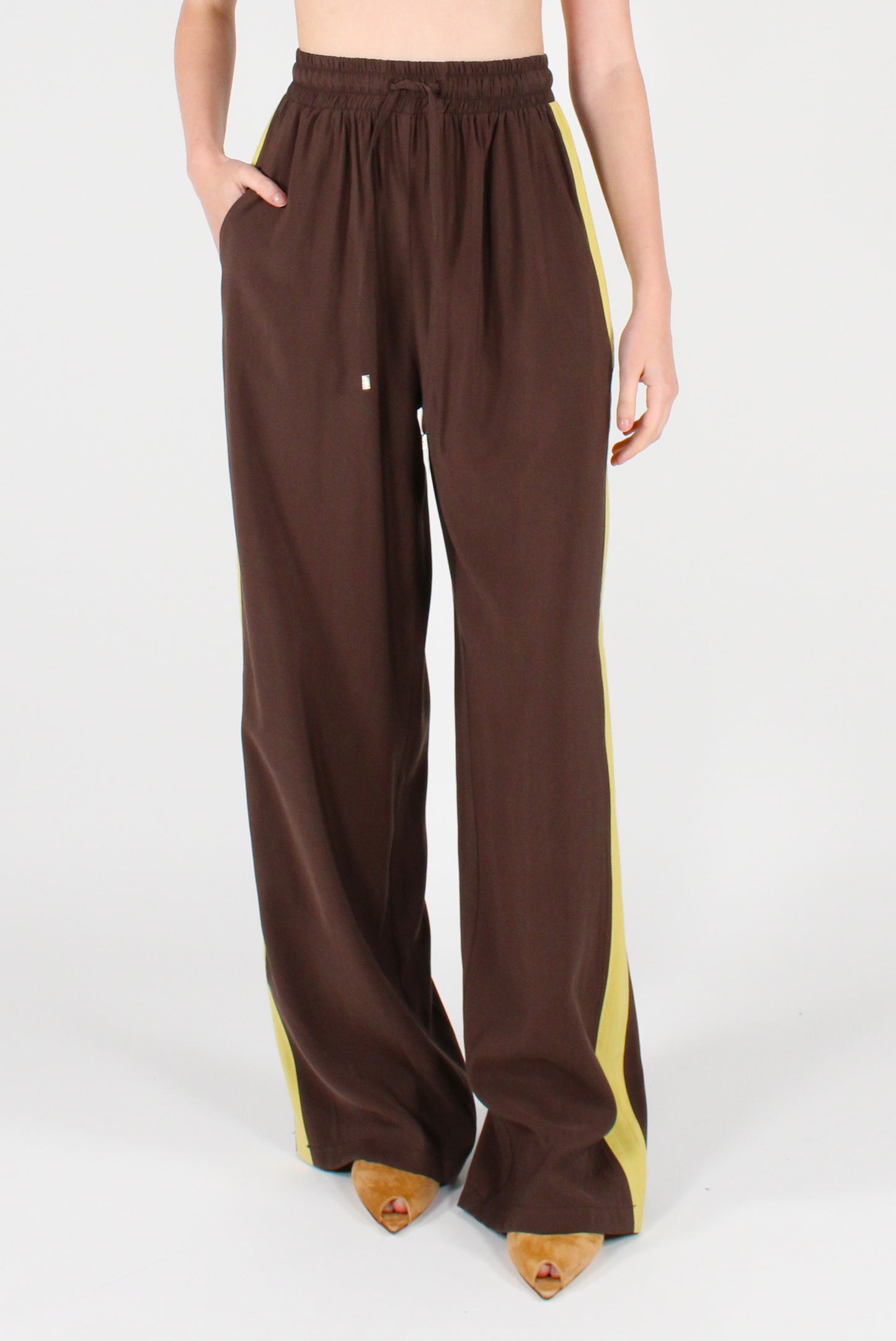 Pantaloni Misto Viscosa con Bande