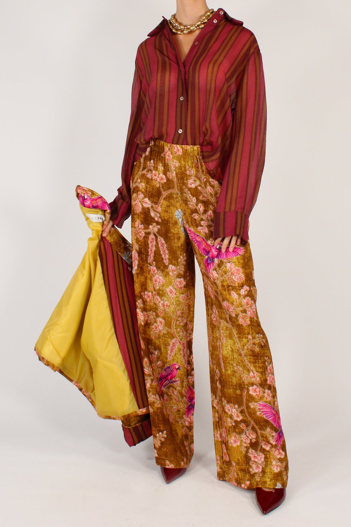 Pantaloni a Palazzo Stampa Colibrì