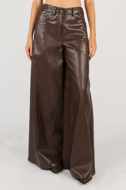 Pantaloni a Palazzo in Ecopelle