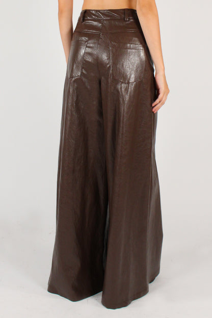 Pantaloni a Palazzo in Ecopelle