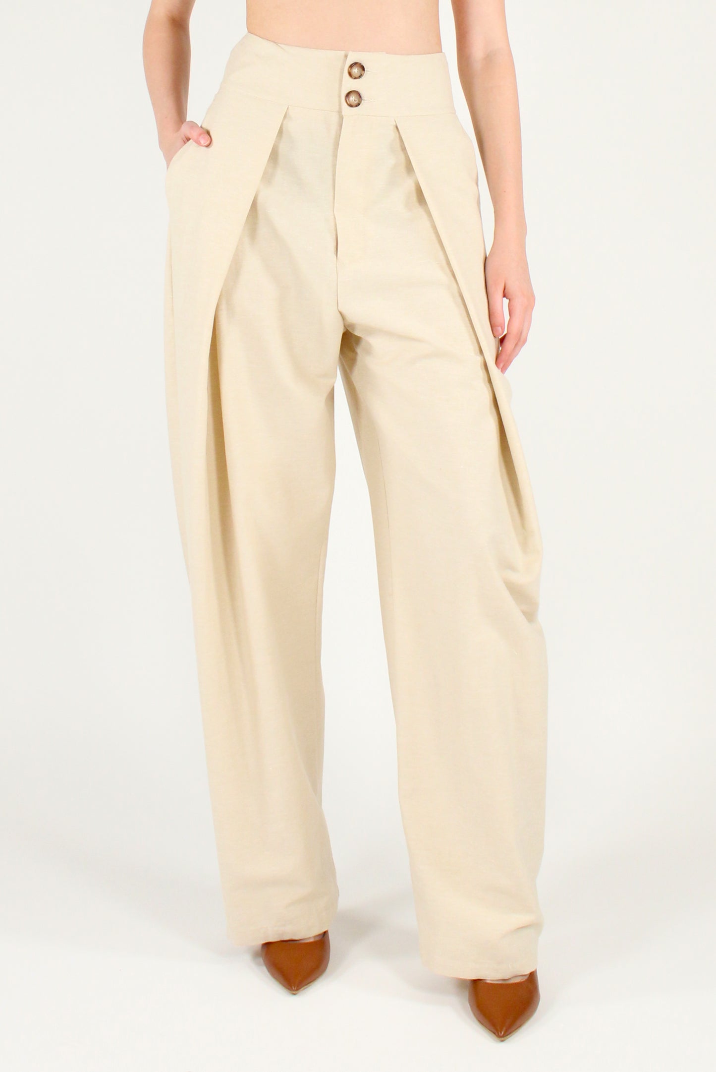 Pantaloni Semi Balloon con Pinces