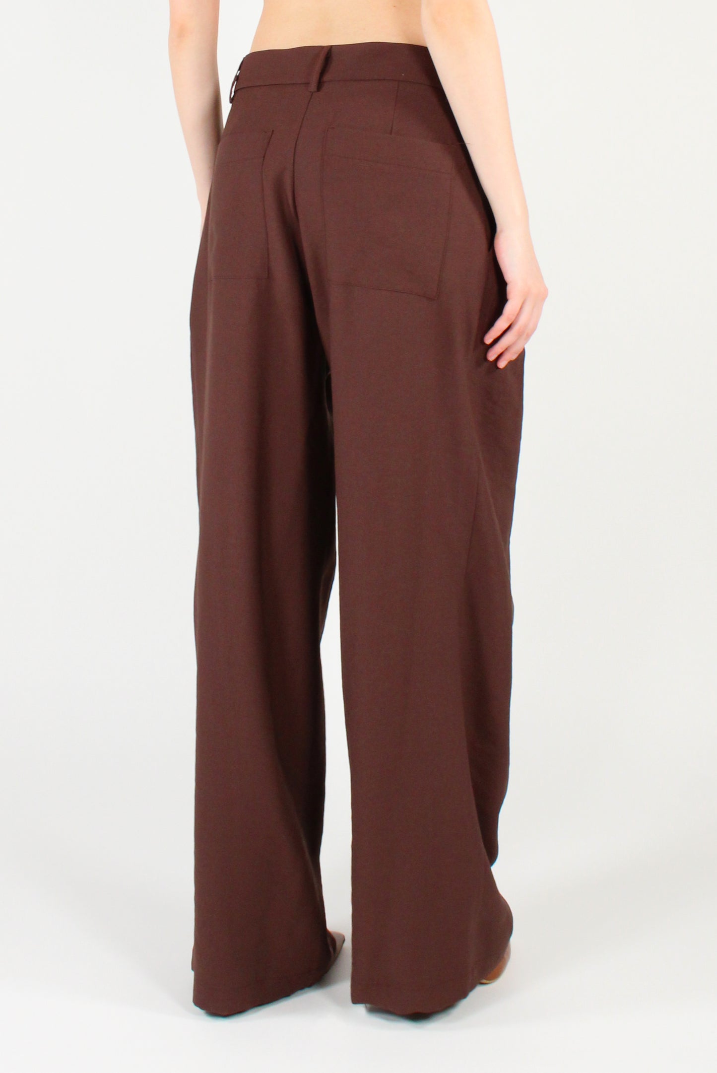Pantaloni con Pinces in Misto Viscosa