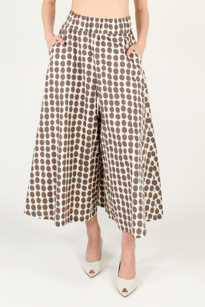 Pantaloni Ampi e Fluidi Stampa a Pois