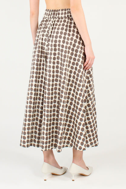 Pantaloni Ampi e Fluidi Stampa a Pois