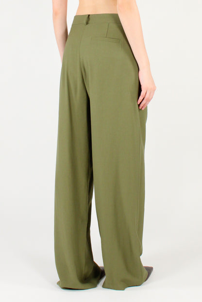 Rayon Straight-Leg Trousers
