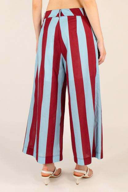 Pantaloni a Righe con Pinces