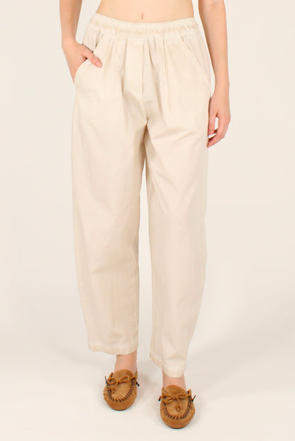 Pantaloni Semi Balloon in Cotone Slavato
