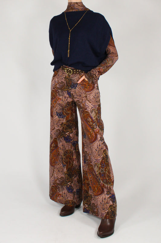 Pantaloni a Palazzo Stampa Cashmere