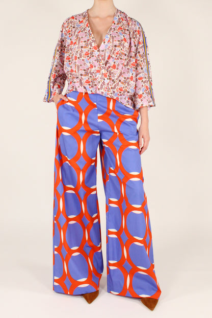 Pantaloni Ampi Stampa Geometrica