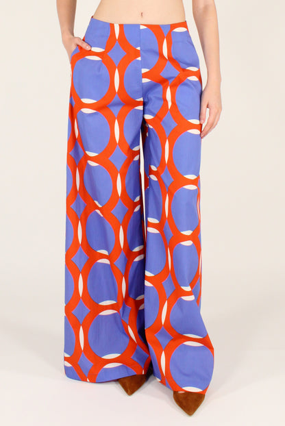 Pantaloni Ampi Stampa Geometrica