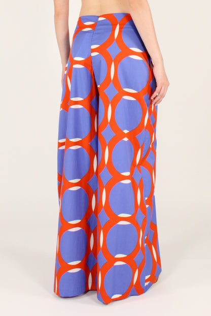 Pantaloni Ampi Stampa Geometrica