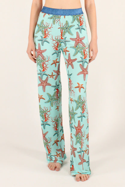 Pantaloni Stampa Stelle Marine