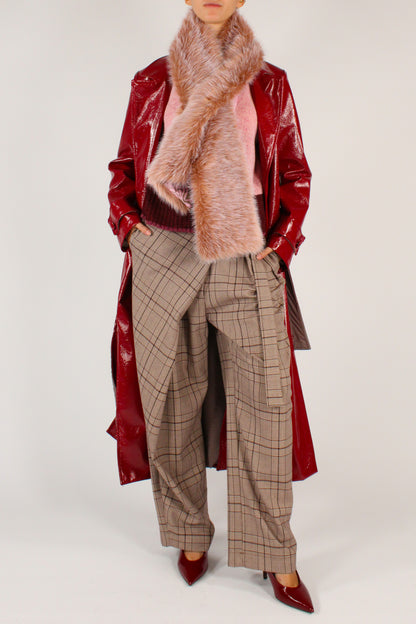 Pantaloni Asimmetrici Stampa Tartan