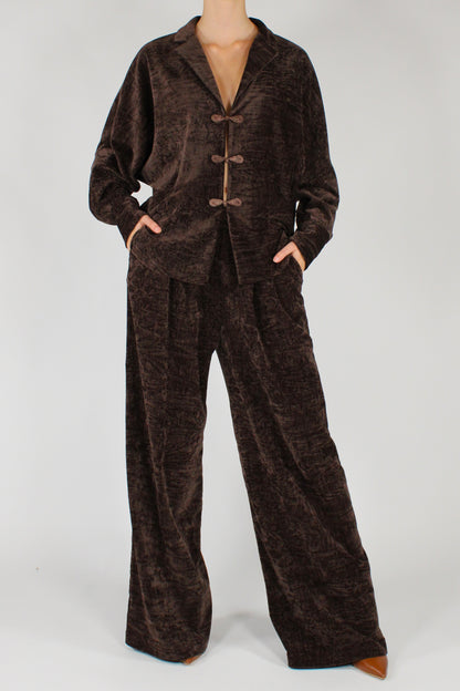 Pantaloni in Velluto con Pinces