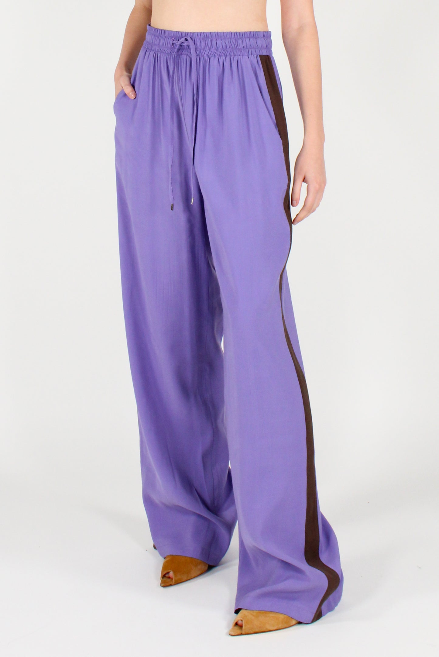 Pantaloni Misto Viscosa con Bande