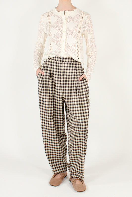 Gingham Print Balloon Trousers