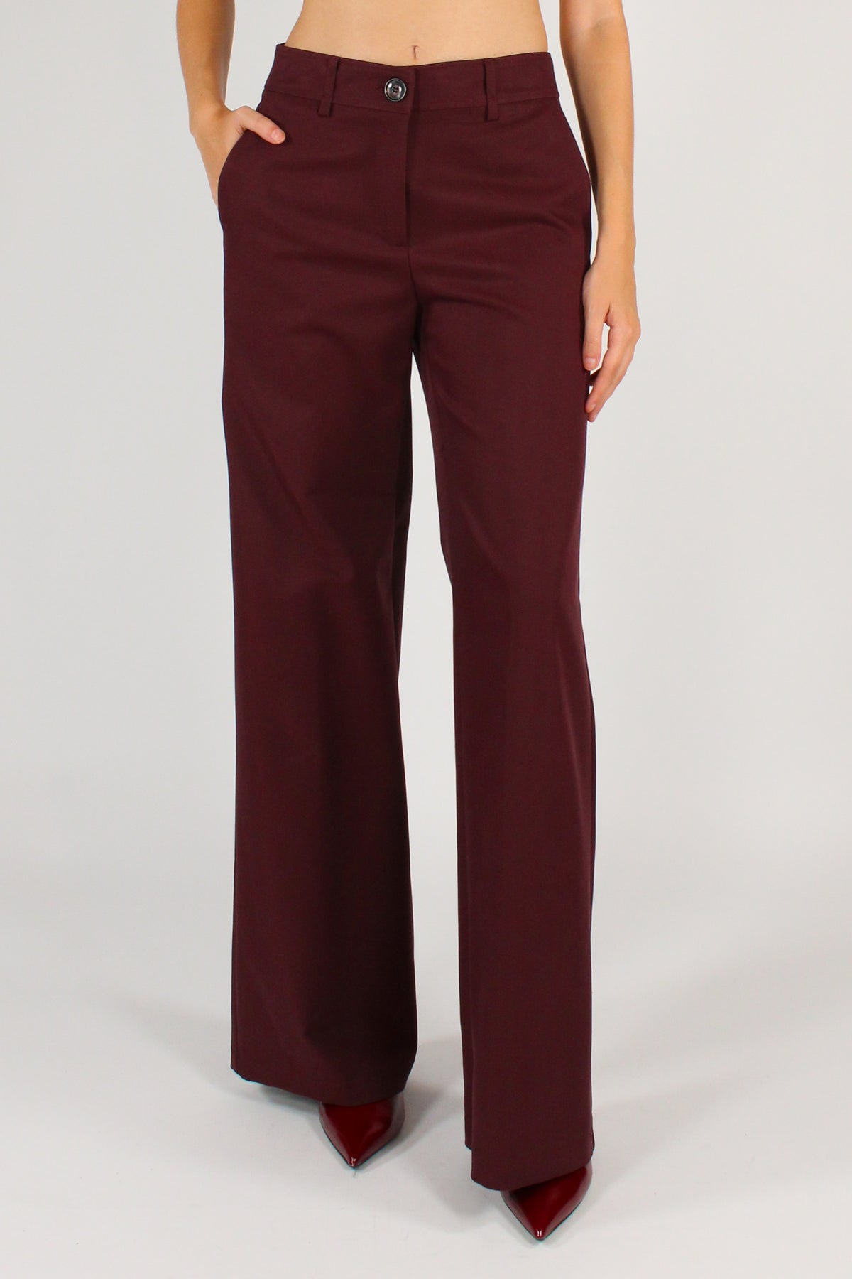 Pantaloni Gamba Dritta Misto Viscosa