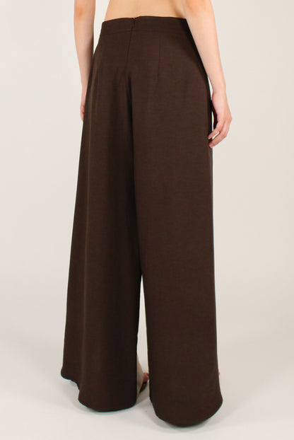 Pantaloni Pareo Tessuto Bicolore Misto Lino e Viscosa