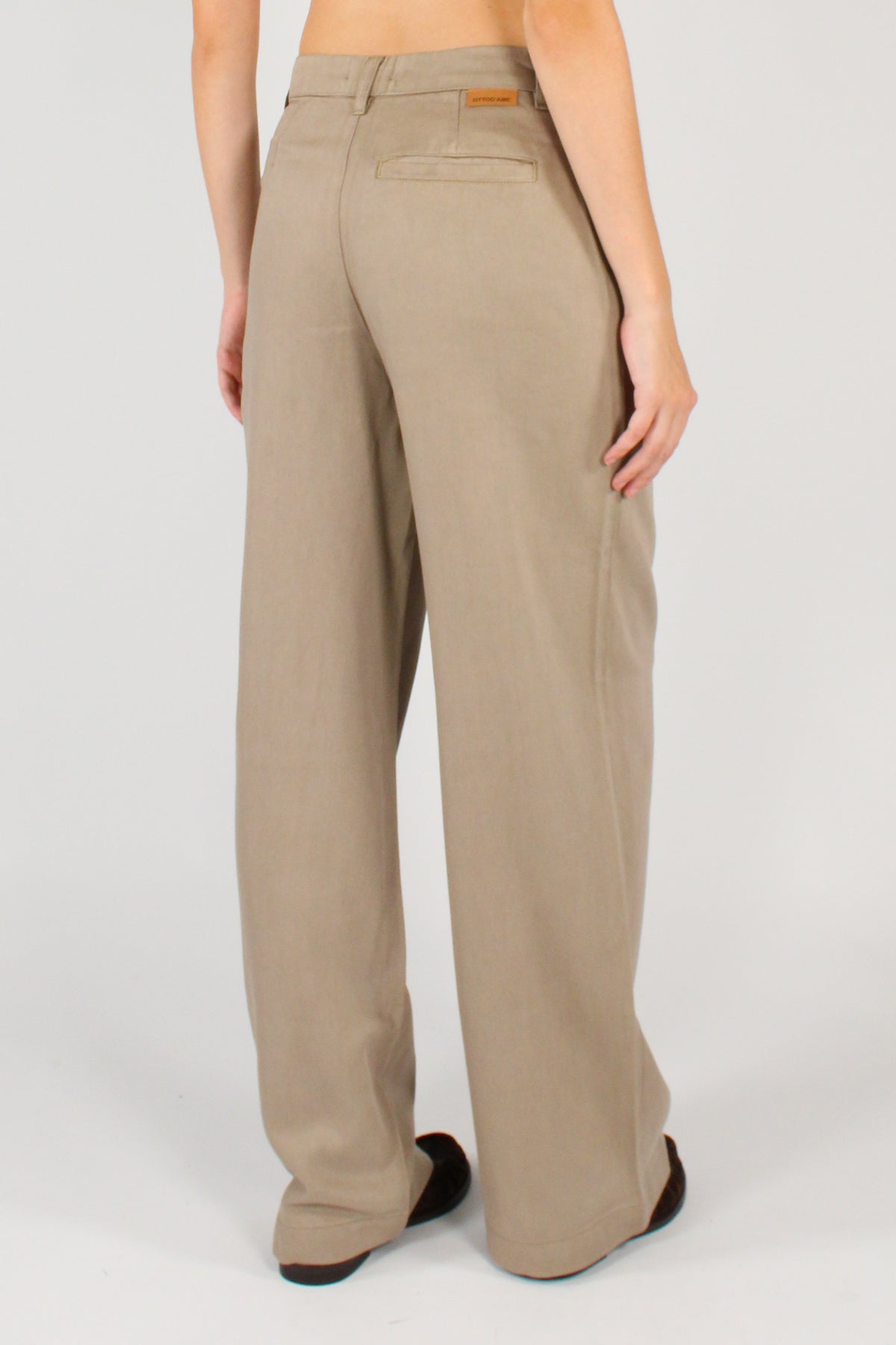 Pantaloni Misto Tencel e Viscosa con Pinces