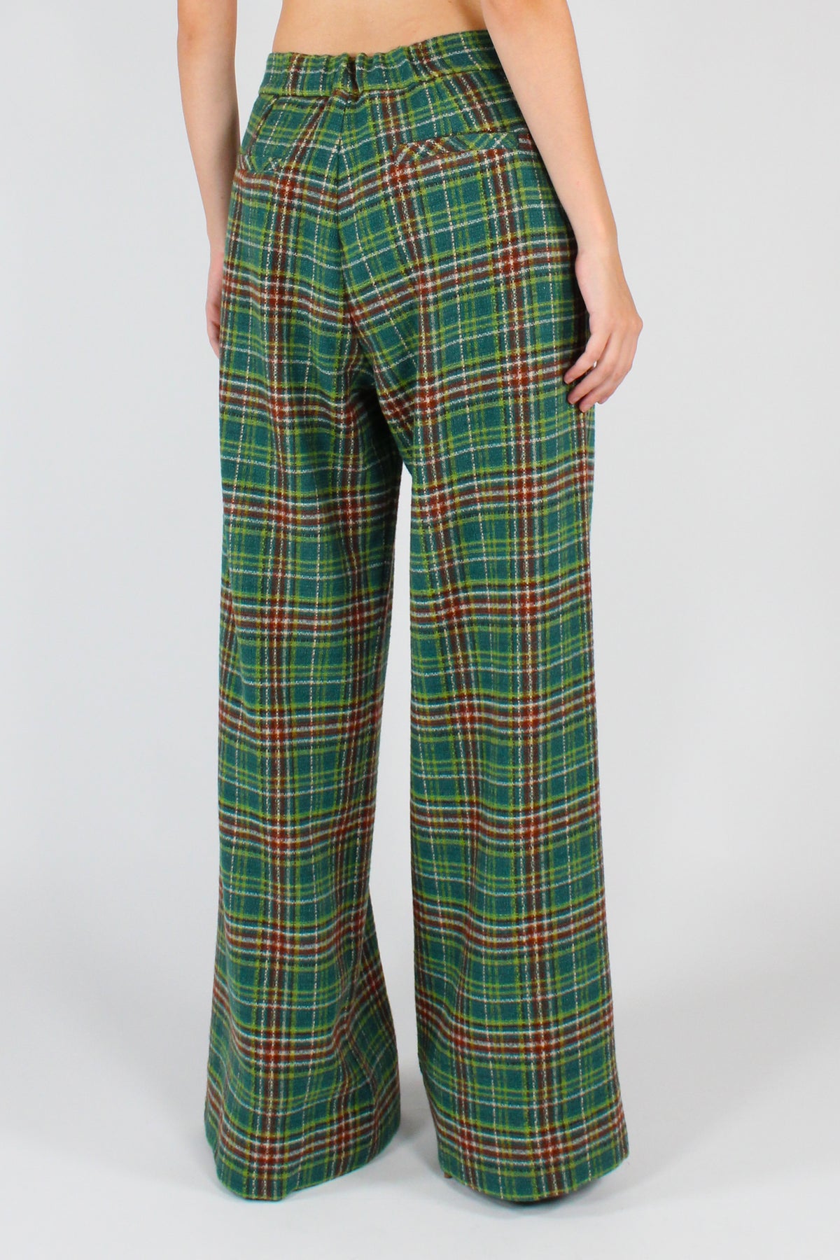 Pantaloni Stampa Tartan Verde