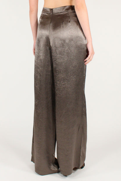 Pantaloni a Palazzo Metallizzati con Pinces