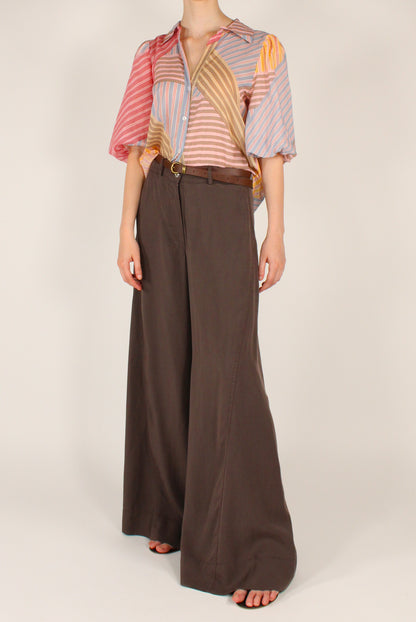 Camicia a Righe Effetto Patchwork