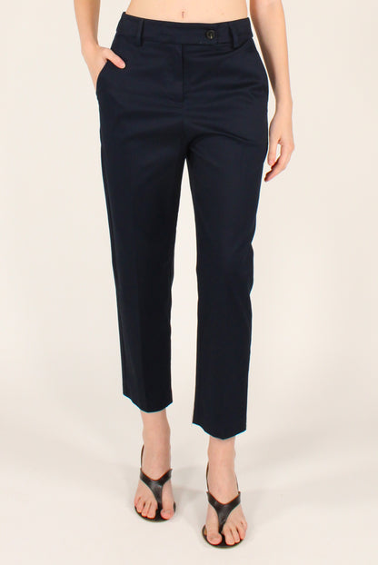 Pantaloni alla Caviglia in Cotone Elasticizzato