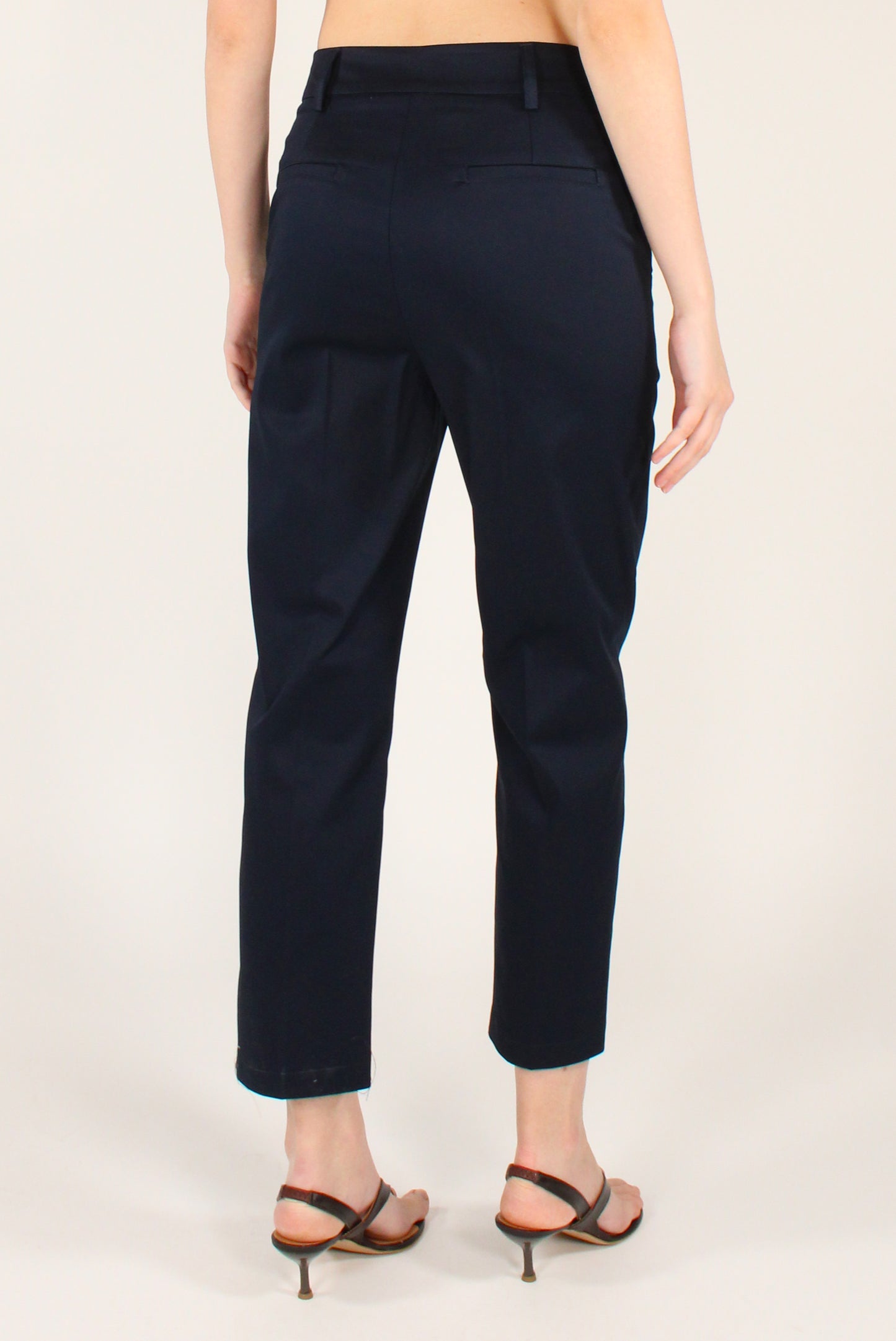 Pantaloni alla Caviglia in Cotone Elasticizzato