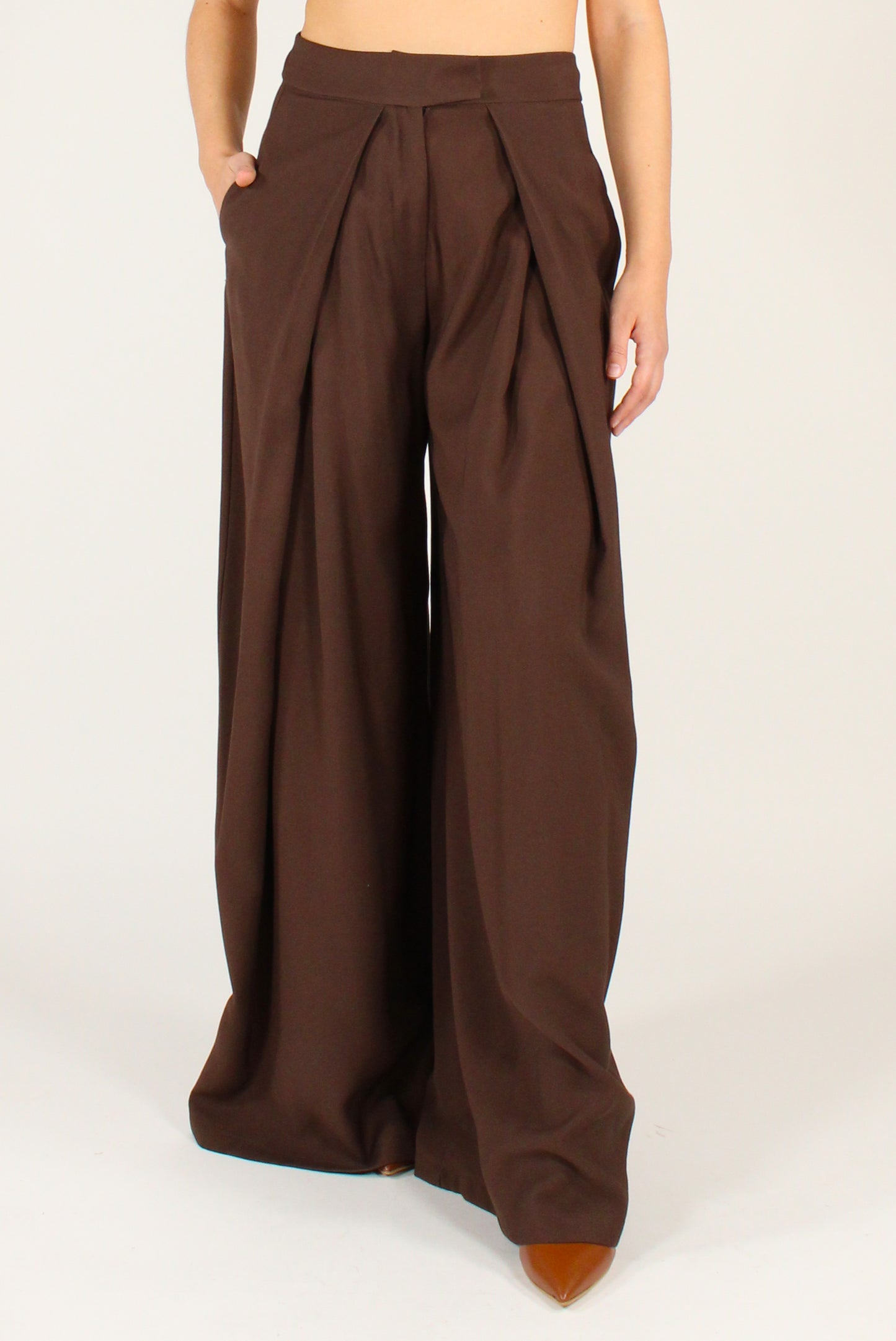 Pantaloni a Palazzo con Pinces