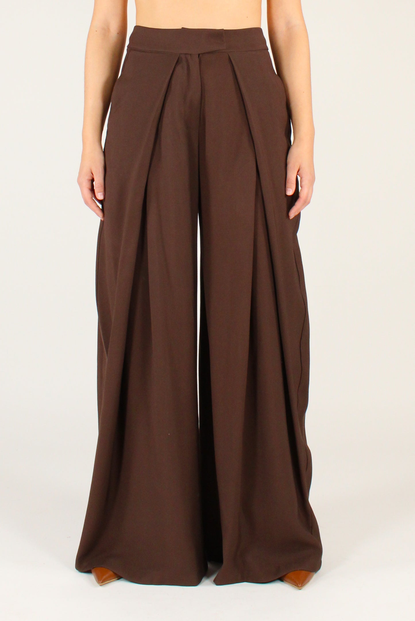 Pantaloni a Palazzo con Pinces