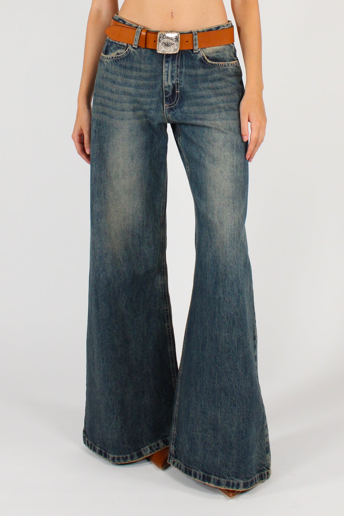 Jeans a Palazzo Délavé