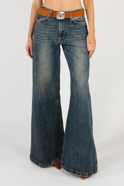 Jeans a Palazzo Délavé