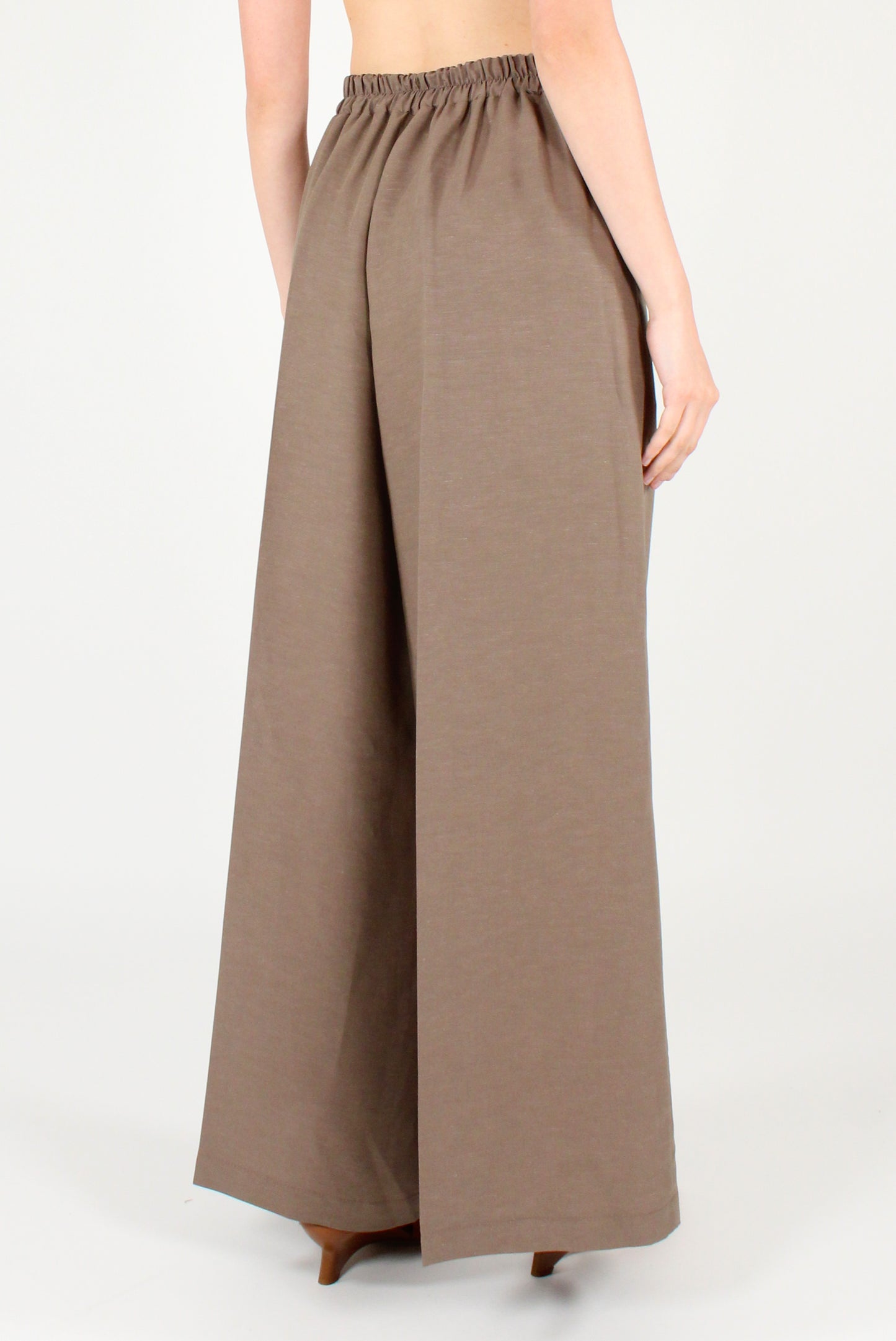 Pantaloni Misto Lino e Viscosa con Elastico