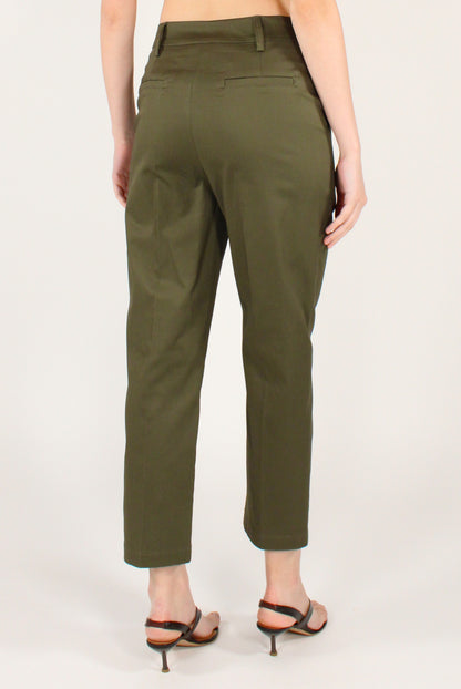 Pantaloni alla Caviglia in Cotone Elasticizzato