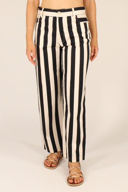Pantaloni a Righe Bianco/Nero