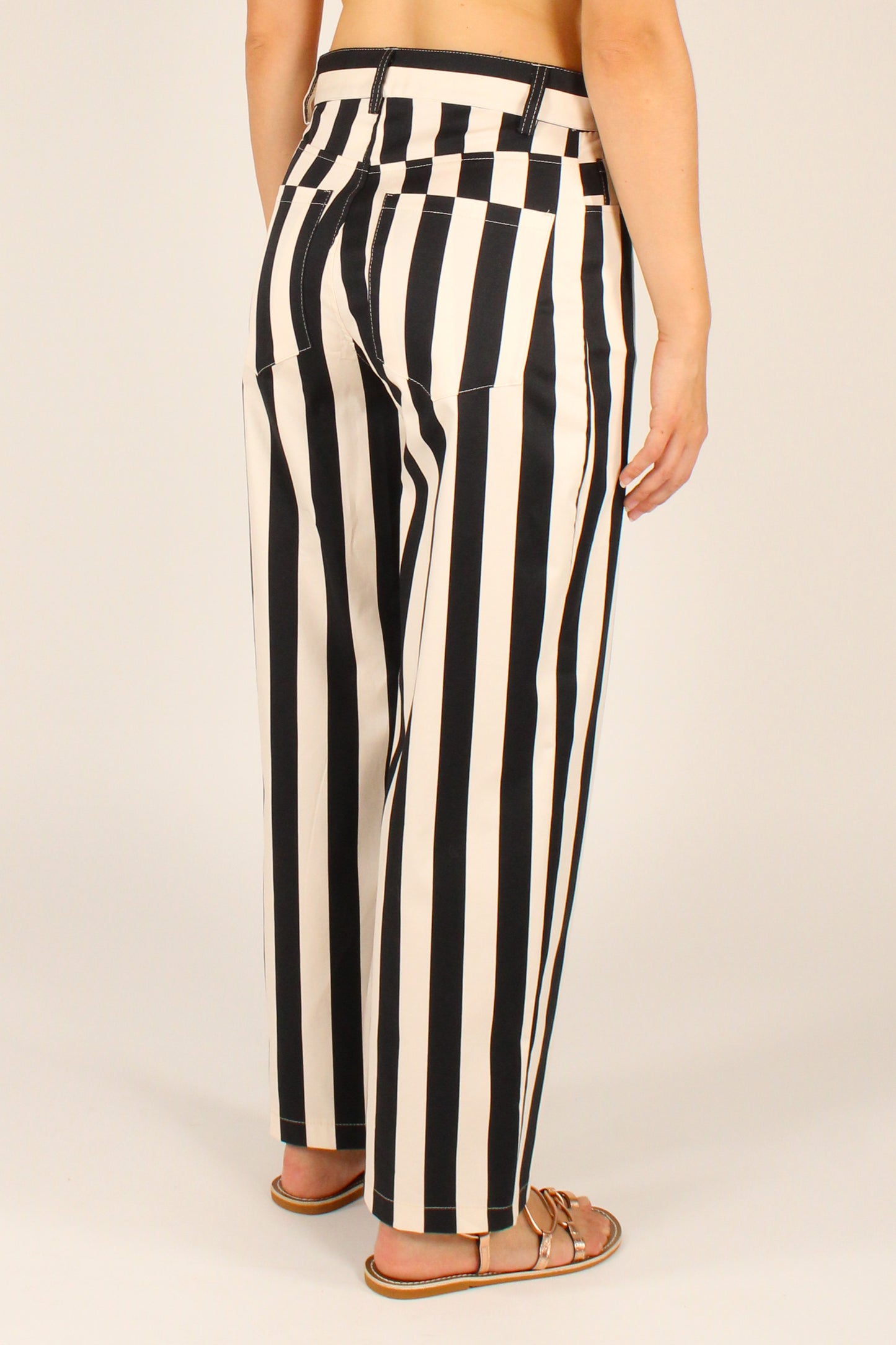 Pantaloni a Righe Bianco/Nero