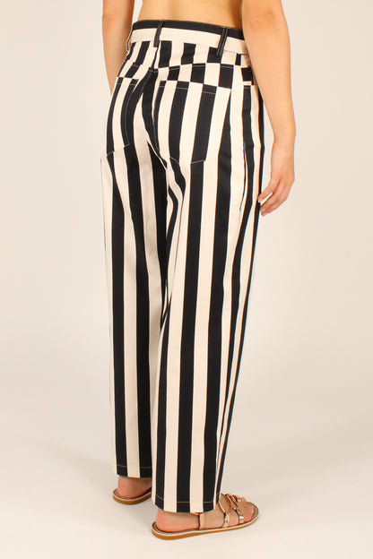 Pantaloni a Righe Bianco/Nero
