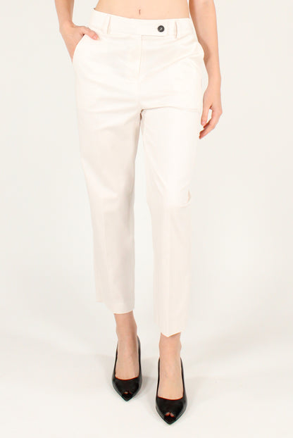 Pantaloni alla Caviglia in Cotone Elasticizzato