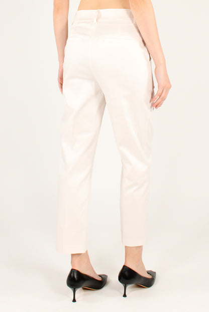 Pantaloni alla Caviglia in Cotone Elasticizzato