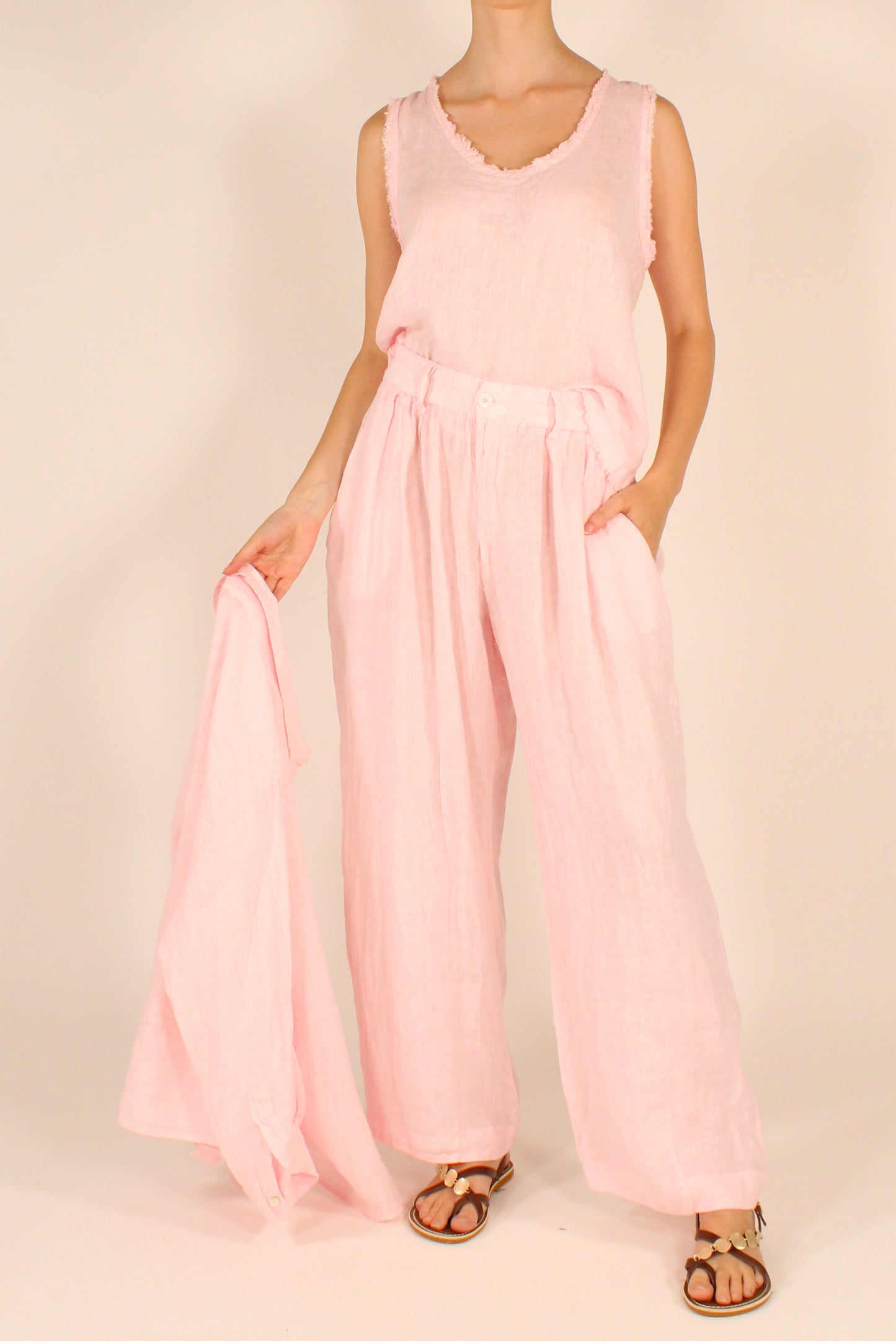 Pantaloni Balloon in Lino