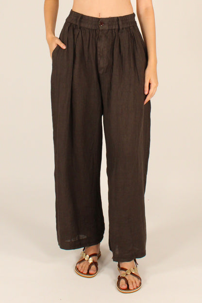 Pantaloni Balloon in Lino