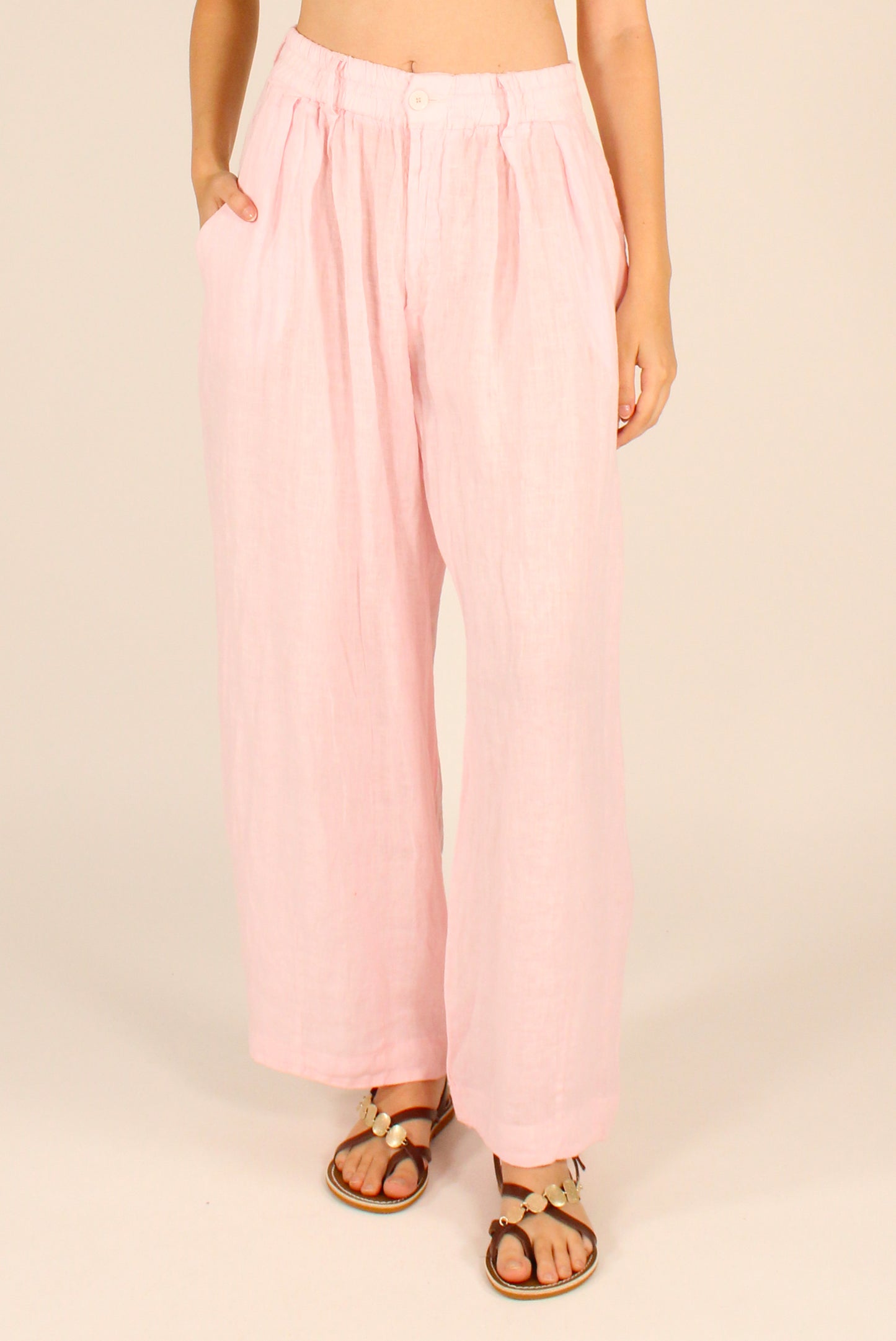 Pantaloni Balloon in Lino