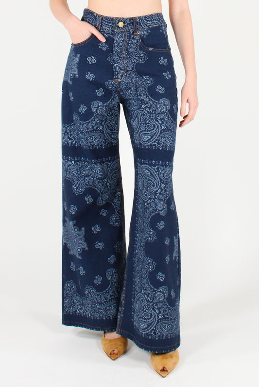 Jeans a Palazzo Stampa Bandana