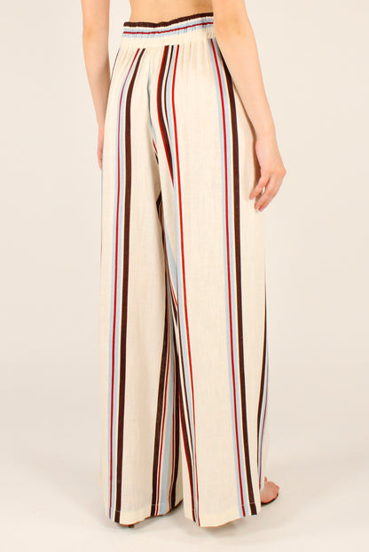 Pantaloni Rigati con Coulisse ed Elastico
