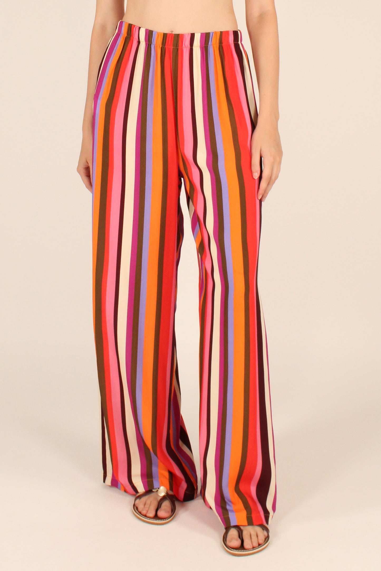Pantaloni a Righe Multicolor